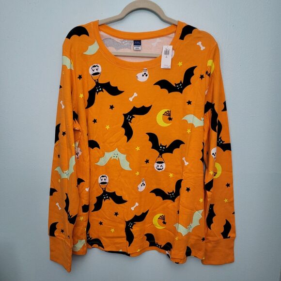 NWT OLD NAVY Halloween Pajamas Womens XL Tall Orange Matching Graphic Set - Picture 3 of 11